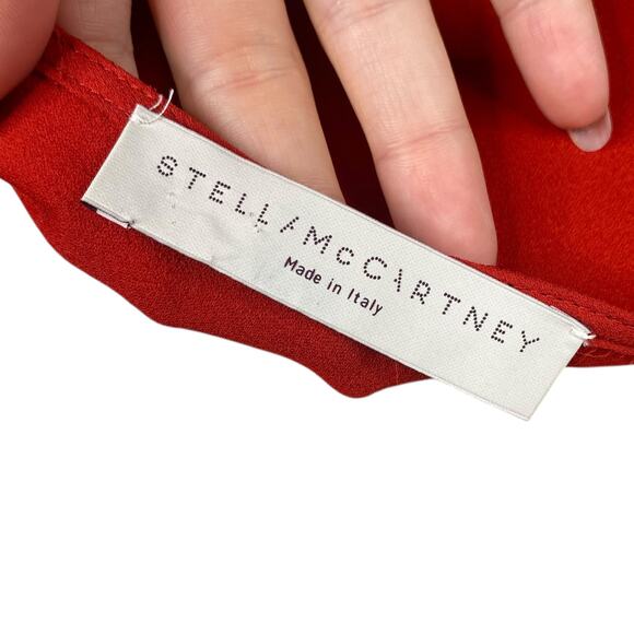 Stella McCartney 2007 Red Silk Bell Sleeve Empire Blouse Top SZ 38/4 - Picture 8 of 11